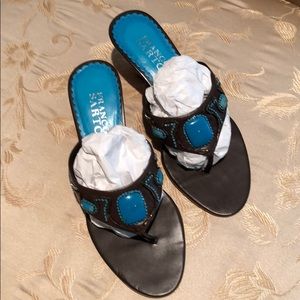 Embellished wedge sandals by Franco Sarto